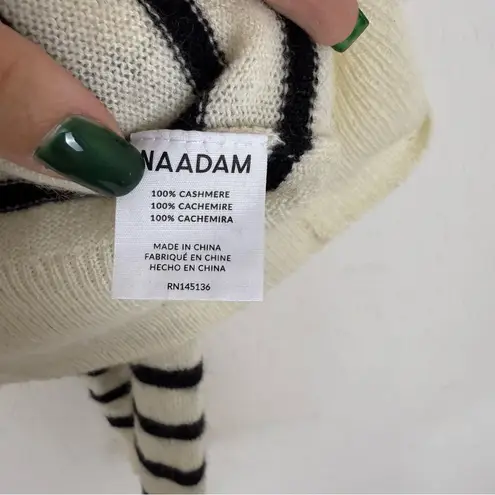 Naadam Striped Cashmere Oversized Hoodie White Size XS
