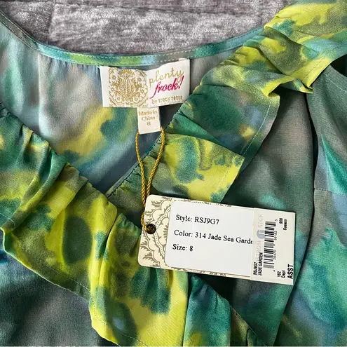 Tracy Reese NWT,  Plenty Frock Evie Jade Garden Silk Dress Green Fairy Artsy Y2K