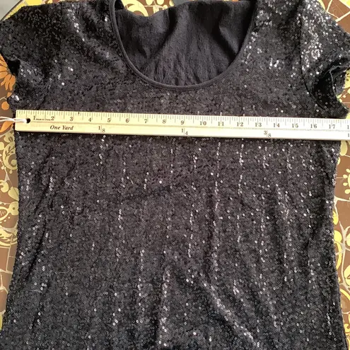 KENNETH COLE SEQUIN TOP Sz:M Black Size M