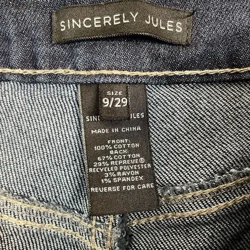 Sincerely Jules Jeans Womens 9/29 Blue High Waist Button Fly Mom Stovepipe Dark