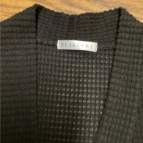 Blakely Blakeley Lola waffles knit cardigan. Black. Size Large