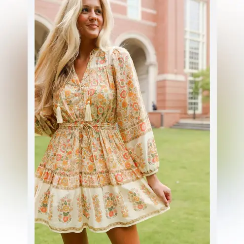 Elan FLORAL OBSESSION MINI BOHO DRESS Size S