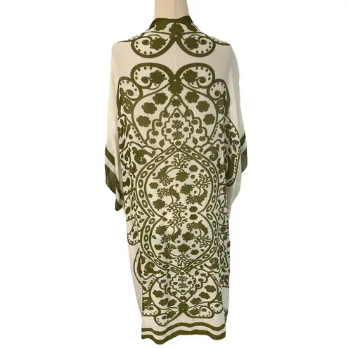 Lovestitch White & Green Cover Up Kimono Women's One Size NWT | 34-28