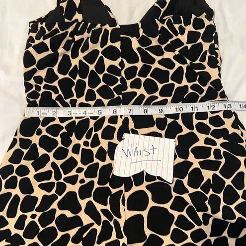 Enfocus Studio sz4 Elegant Black & Cream Animal Print Sleeveless high low Dress