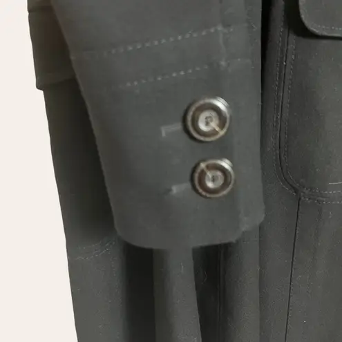 Karen Millen Black Wool Blend Single Breasted Belted Trench Coat Size 8