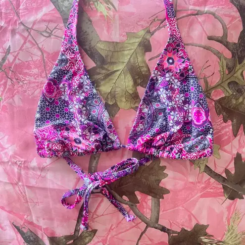 Venus vintage y2k purple paisley floral patterned bikini top 