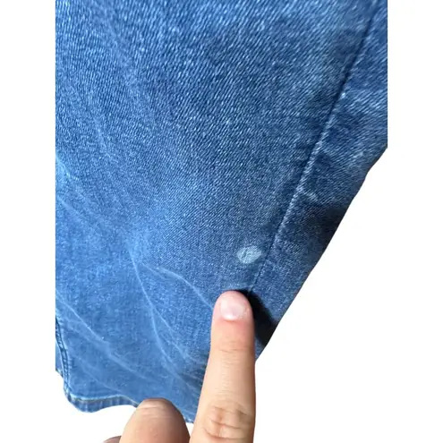 Denim & Co . Stretch Wide Leg Jeans with Seam Detail Medium Wash 14 Reg.