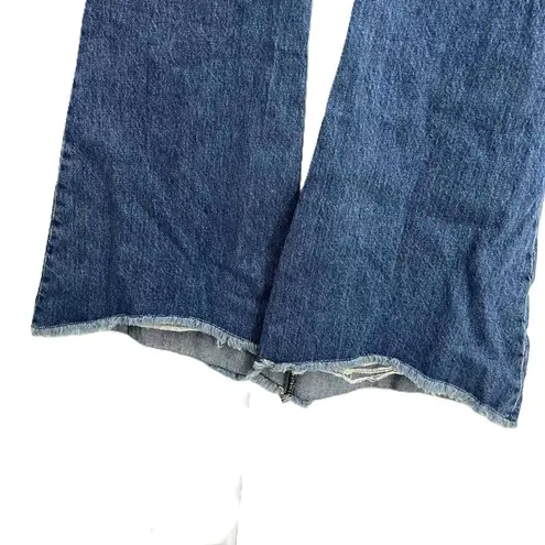 Edwin Flare Jeans Blue Distressed Chrissy Wide Flare Bootcut Womens Size 24 New