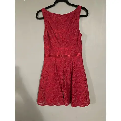 Alisa Pan Burgundy Lace Fit & Flare Dress Size 8 Red