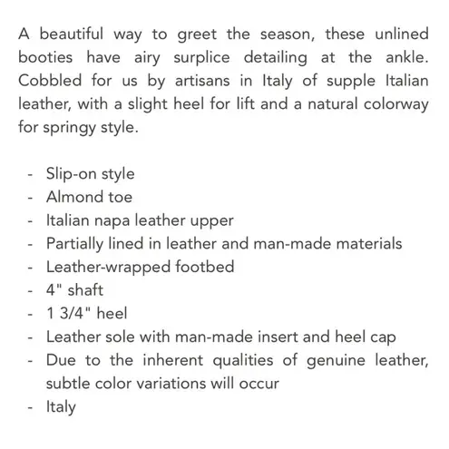 Garnet Hill Like New Leather Adelle Ankle Boots Size 8.5