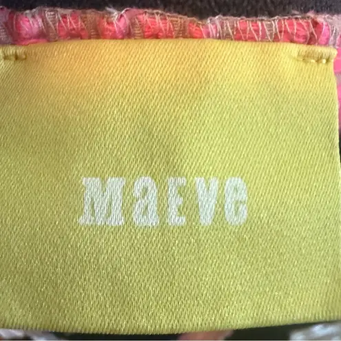 Maeve Anthropologie Ballad Swing Skirt Pleated Embroidered Geometric Print Small