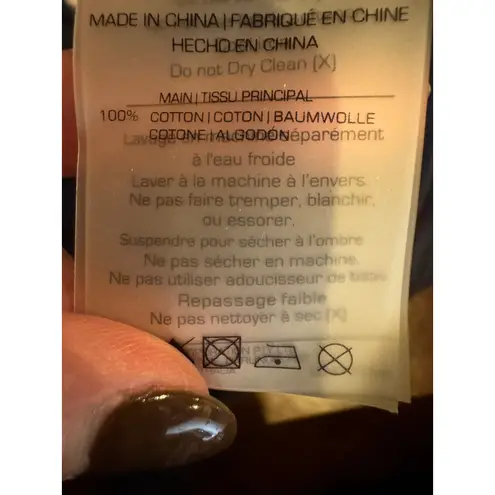 The Upside Shirt Women Small Navy Blue Tie Dye Courtney Long Sleeve Tee Retro