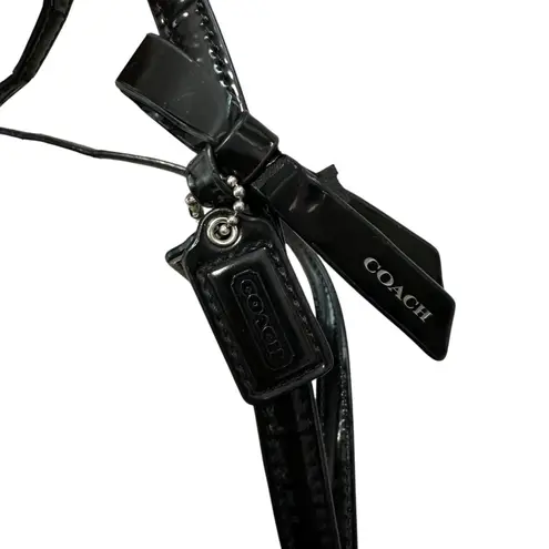 Coach Vintage  Jacquard Logo Black Shoulder Bag Purse Purple Interior Authentic