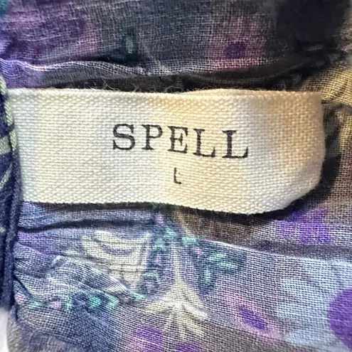 Spell & the Gypsy Bohème Blouse in Baltic Blues Large Bohemian 70s Witchy Blue