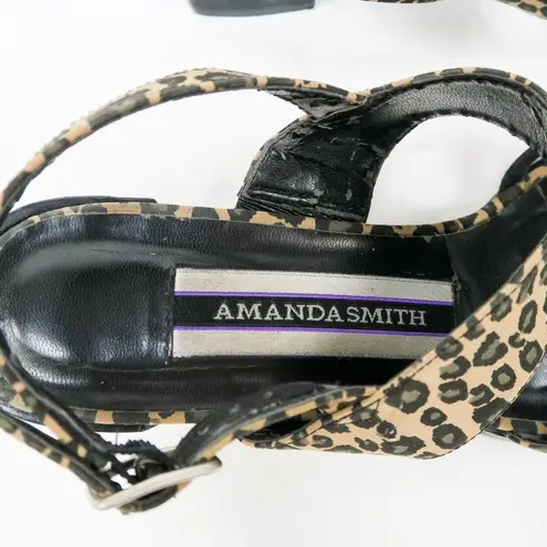 Amanda Smith Vintage 90s Cheetah Print Square Toe Heels