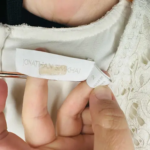 Jonathan Simkhai White Puff Sleeve V