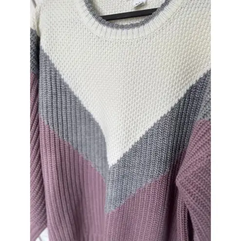 Workshop Wool Blend Sweater Chunky Color Block Oversized Chevron Womens Size 1X