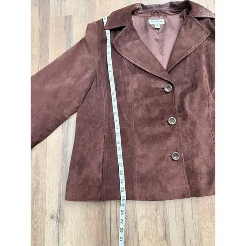 Preston & York Woman Genuine Suede Leather Jacket Brown Coat 3X Plus Size