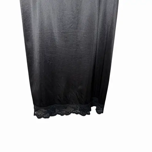 Y2K Women's Black Lace Satin Slip Dress XS