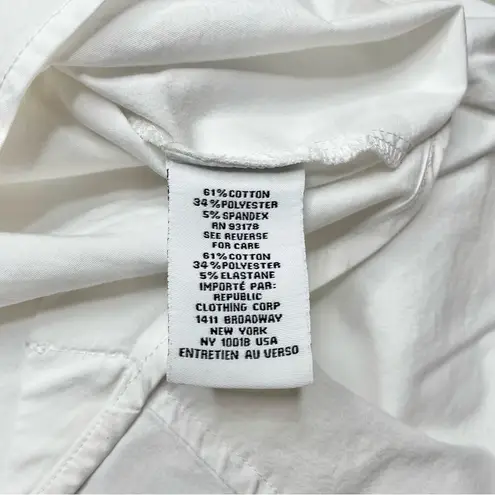 Magaschoni White Long Sleeve Popover Split Neck Tunic Shirt Top Blouse Medium