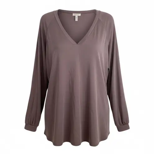 1.4.3. Story by Line Up Womens Long Sleeve V Neck Waffle Knit Top Mauve Size L - Image 3