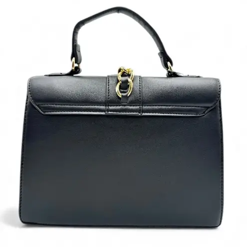 Badgley Mischka Satchel Crossbody Bag Black Studded Top Handle New With Tags