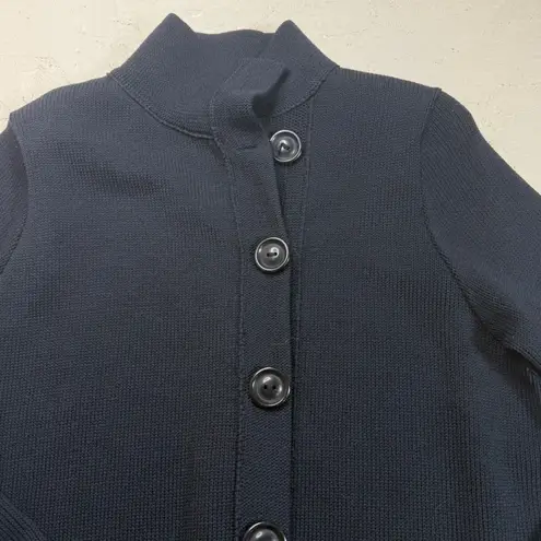 Barbara Wells Studio Black Knit Button Front Long Cardigan Jacket Women's Size L Size L