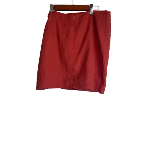 étoffe studios Women’s Linen Blend Red Skirt Tie Waist Size Large