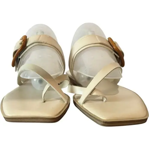 Dolce Vita Perris Cream Sandals Buckle Leather Slingback Double Strap size 9.5
