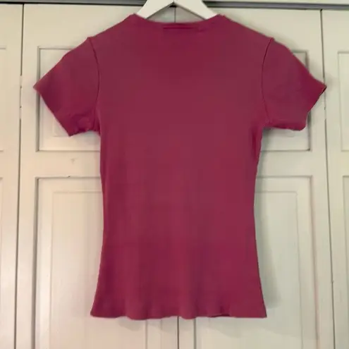 Soft Surroundings āpink lace overlay vneck top small