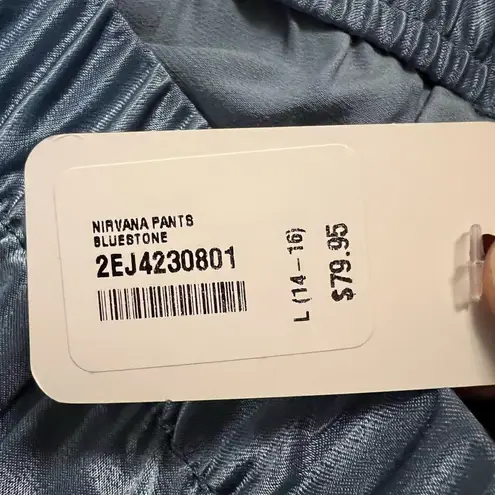 Soft Surroundings Nirvana Pants Straight Leg Blue Satiny Feel NWT Large 14-16