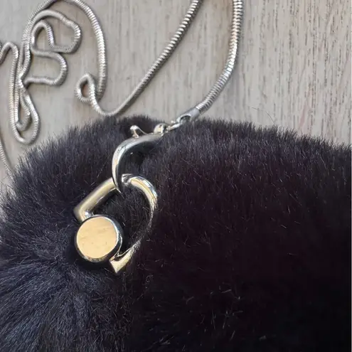 Mayo Chix Y2K Retro Black Faux Fur Crossbody Bag Goth Rave Festival Purse