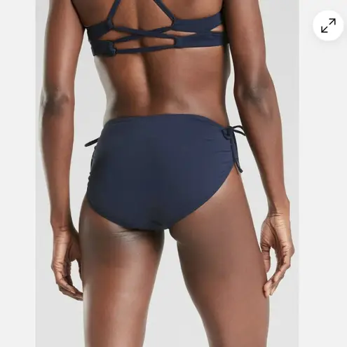 Athleta Cinch Full Bottom Navy Swimsuit bikini bottoms size Medium