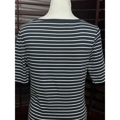 Tommy Hilfiger  T-Shirt Women's XL Blue Stripe Short Sleeve Scoop Neck Cotton