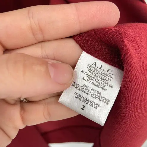 ALC Frank A.L.C. Sydney Slit Midi Skirt Red Buttons