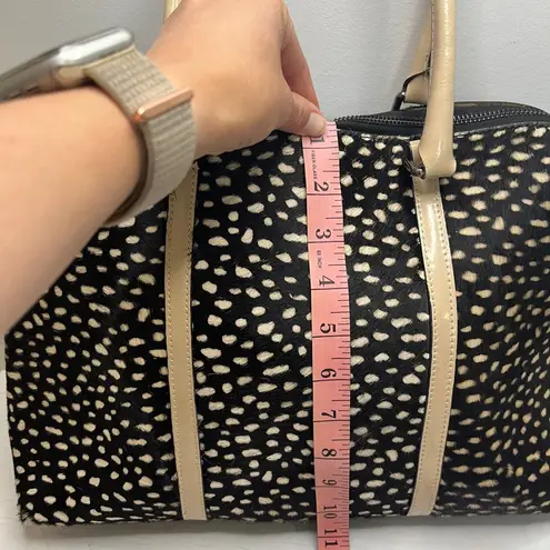 Asia Bellucci Italian Patent Leather Printed Cow Hair, 10”x14” Tote