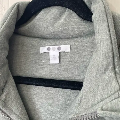 Three Dots Full Zip Quilted Jacket Light Sage Green Soft Women’s Size M