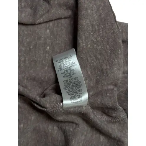 Democracy Brown Heathered V-Neck Short Sleeve Top Womens Size L Polyester/Rayon