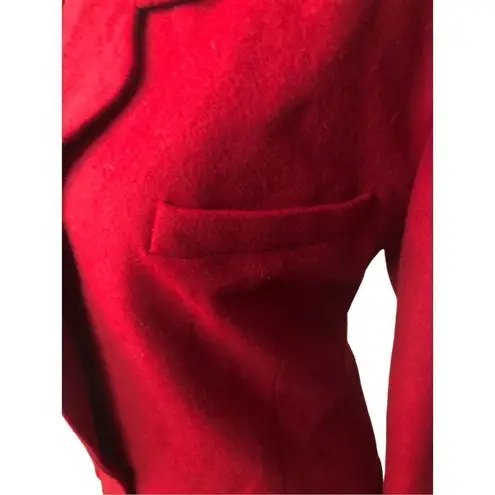 Ellen Tracy Linda Allard red wool cashmere blend fully lined red blazer size 12