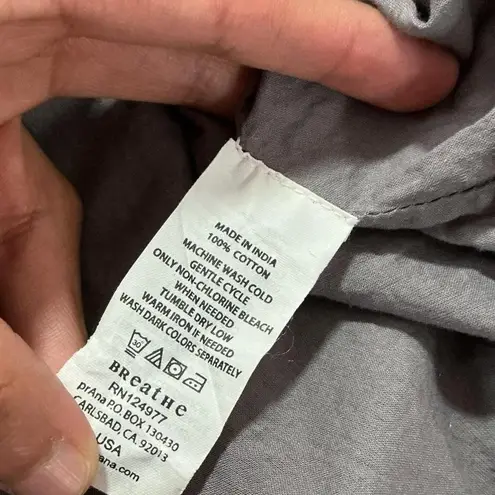 prAna Gray Pleated Gathered Waist Mini Skirt Women Size 8 Cotton