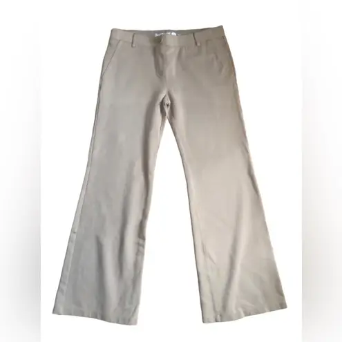 Betabrand Pull On Dress Yoga Pant Size LP Khaki Boot Cut Hem Stretch Business