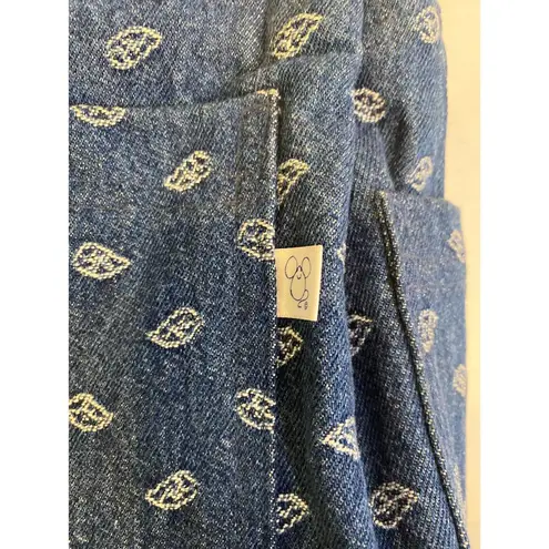 The Original Mouse Housery Denim Handbag Purse Pockets Wood Abstract Vintage