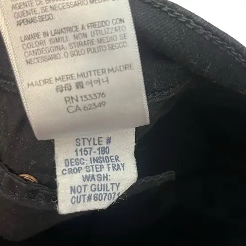 MOTHER Insider Crop Step Fray Jeans Not Guilty Black Women’s Size 25 Raw Hem