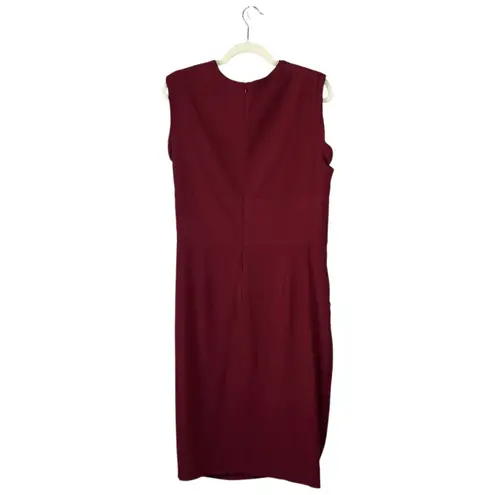 MM.LaFleur Taylor 2.0 Dress Gathered Knot Sleeveless Size 14 Pomegranate Red