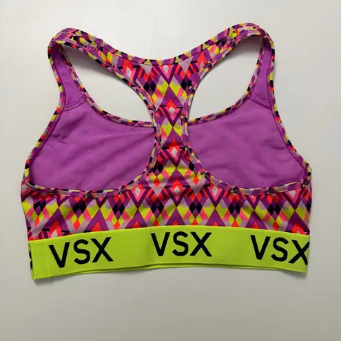 Victoria's Secret Vitcorias Secret VSX Sports Bra Unlined Athletic Exercise Neon Purple Pink Green