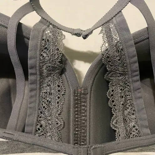 Lane Bryant  Cacique Cotton Grey Striped Racerback Bra 46C NWT