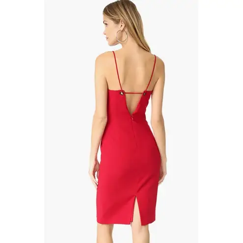 Black Halo Harley Red Plunging Sheath Dress