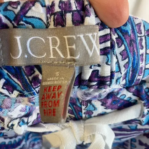 J.Crew Paisley Print Pajama Set Womens Small Sleepwear Shorts Top Purple