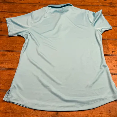 Bermuda Sands Womens Aqua Blue Repreve Wick Away Polo Shirt Size S