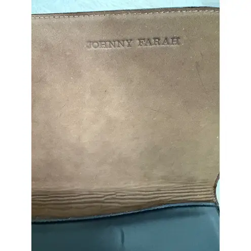 Johnny Farah High End Black Leather Clutch Elegant Bag Timeless Style NEW